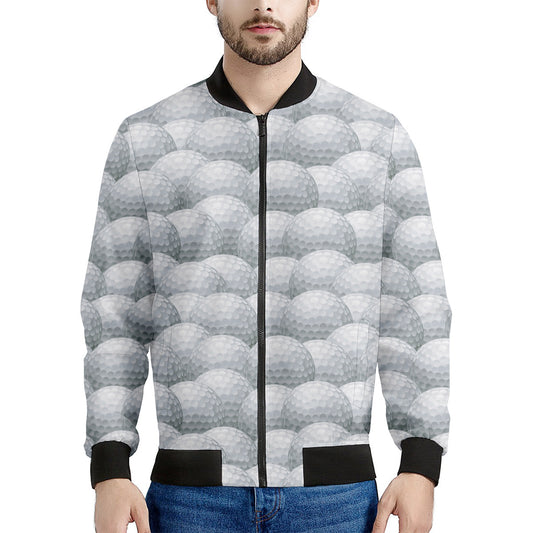 Big Golf Ball Pattern Print Men's Bomber Jacket