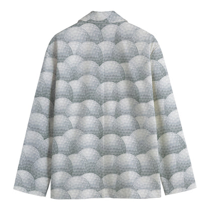 Big Golf Ball Pattern Print Men's Cotton Blazer