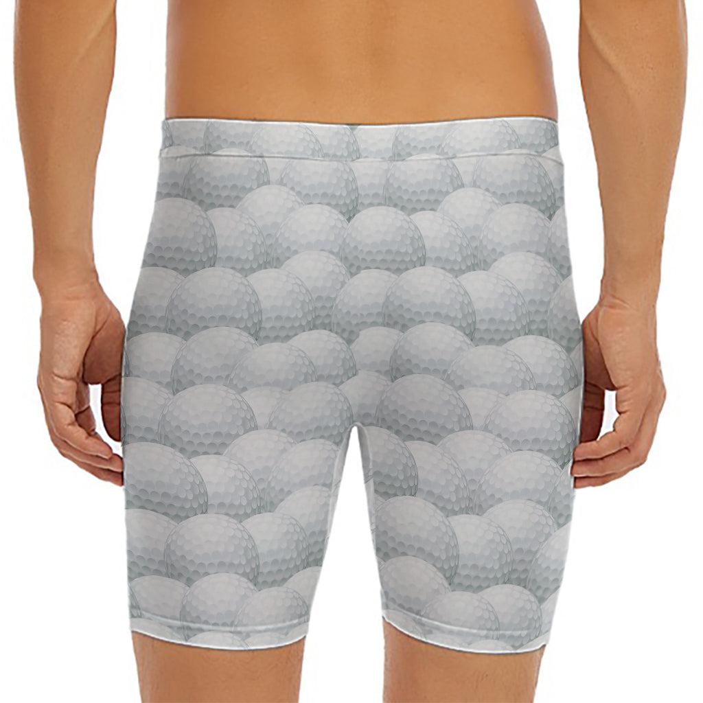 Big Golf Ball Pattern Print Men's Long Boxer Briefs