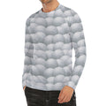 Big Golf Ball Pattern Print Men's Long Sleeve Rash Guard