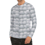 Big Golf Ball Pattern Print Men's Long Sleeve Rash Guard