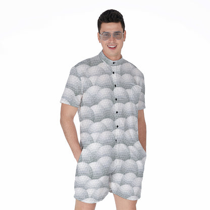 Big Golf Ball Pattern Print Men's Rompers