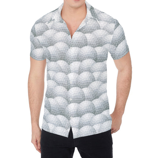 Big Golf Ball Pattern Print Men's Shirt