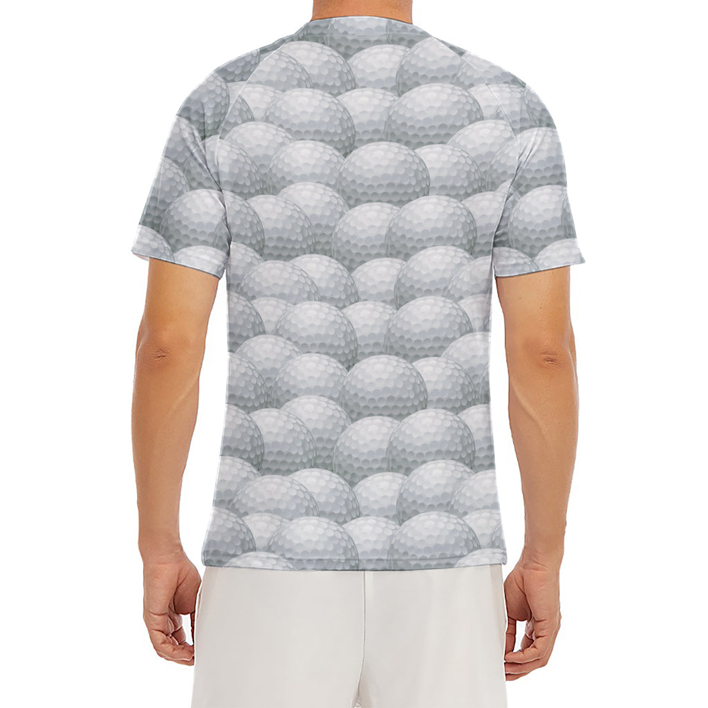 Big Golf Ball Pattern Print Men's Short Sleeve Rash Guard