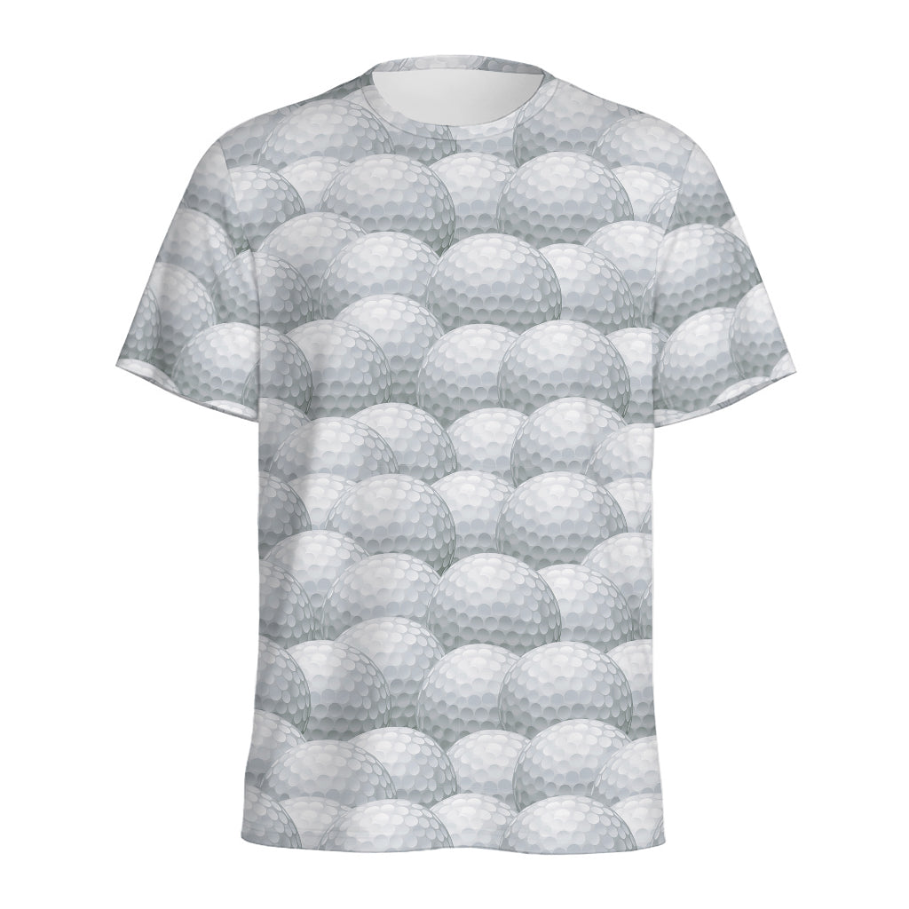 Big Golf Ball Pattern Print Men's Sports T-Shirt
