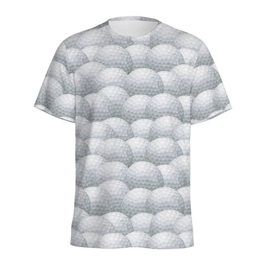 Big Golf Ball Pattern Print Men's Sports T-Shirt
