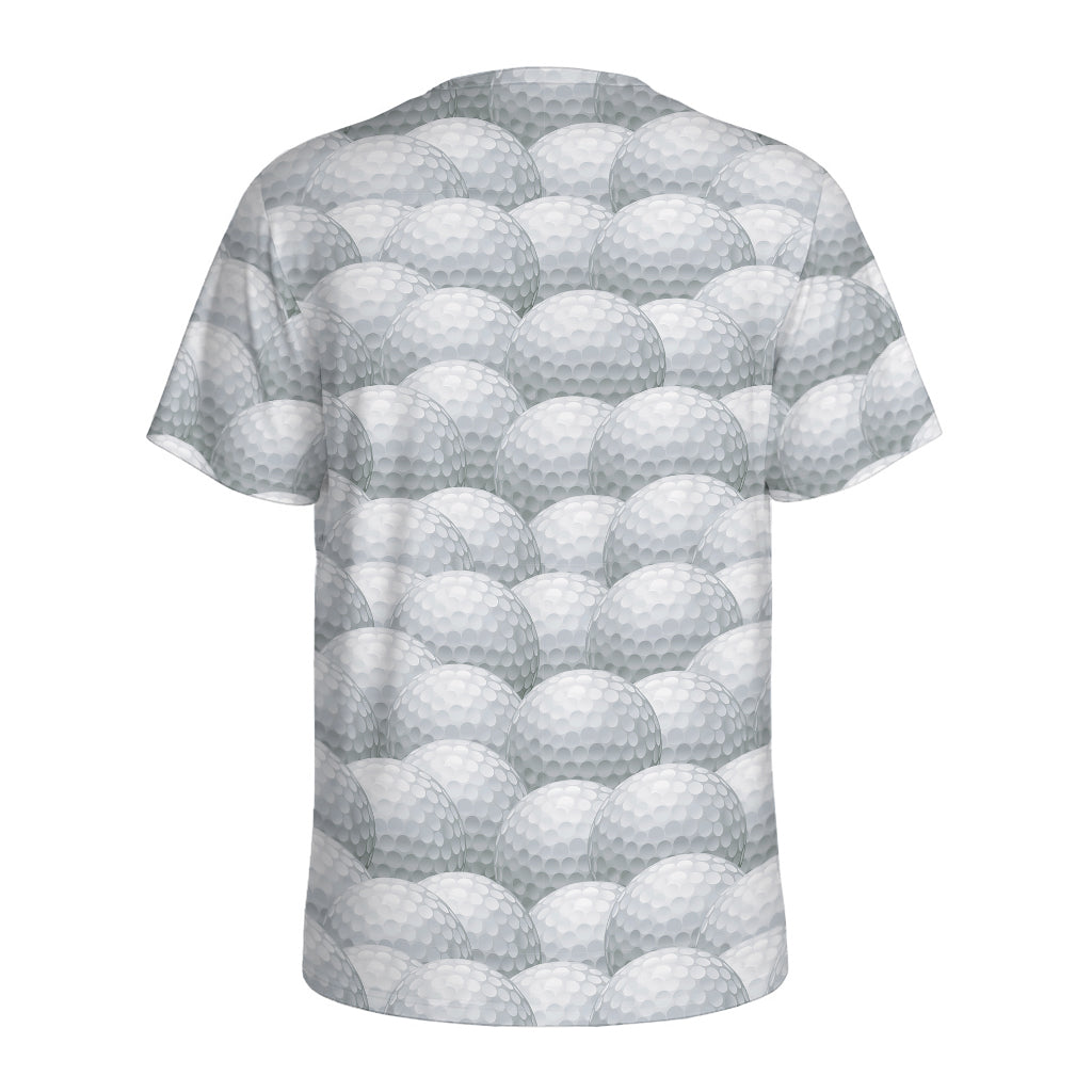 Big Golf Ball Pattern Print Men's Sports T-Shirt
