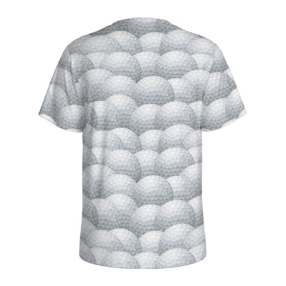 Big Golf Ball Pattern Print Men's Sports T-Shirt