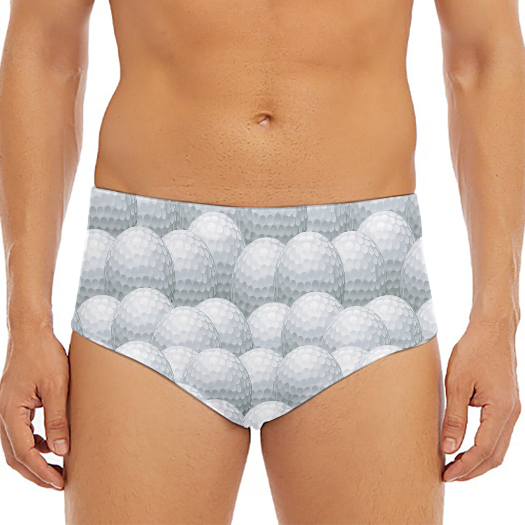 Big Golf Ball Pattern Print Men's Triangle Swim Briefs