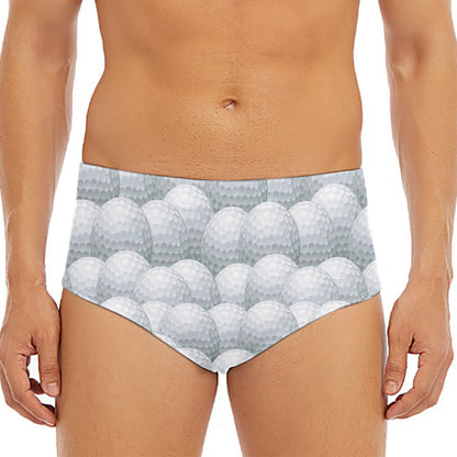 Big Golf Ball Pattern Print Men's Triangle Swim Briefs