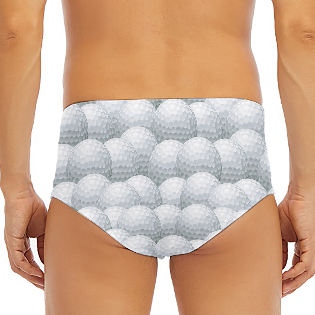 Big Golf Ball Pattern Print Men's Triangle Swim Briefs