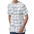 Big Golf Ball Pattern Print Men's Velvet T-Shirt