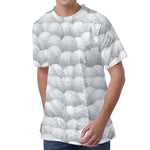Big Golf Ball Pattern Print Men's Velvet T-Shirt