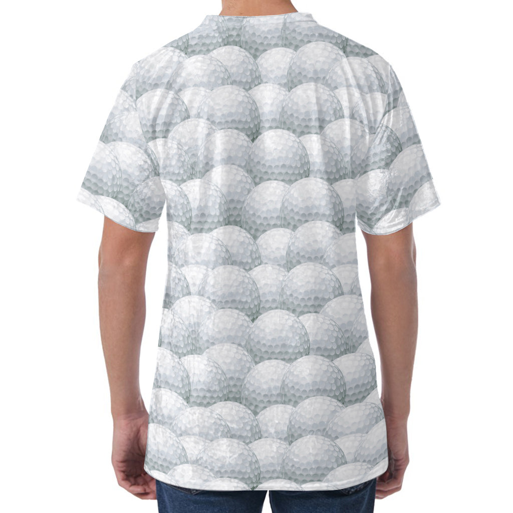 Big Golf Ball Pattern Print Men's Velvet T-Shirt