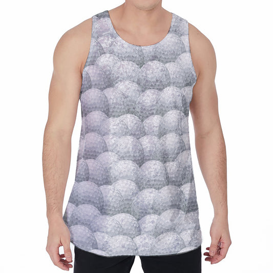 Big Golf Ball Pattern Print Men's Velvet Tank Top