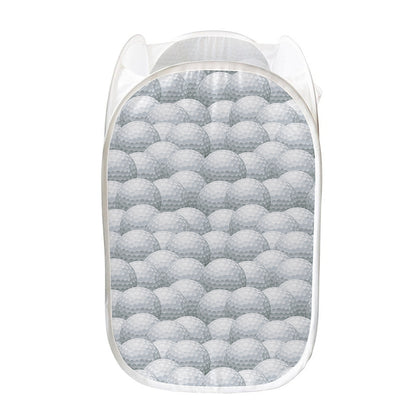 Big Golf Ball Pattern Print Mesh Laundry Hamper