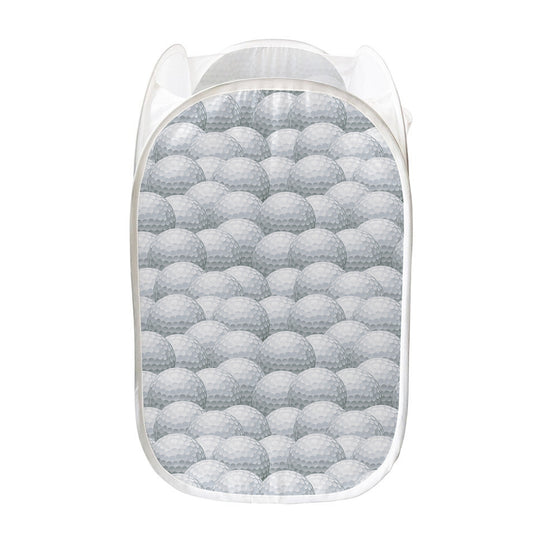 Big Golf Ball Pattern Print Mesh Laundry Hamper