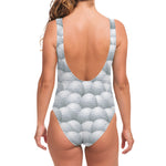 Big Golf Ball Pattern Print One Piece Swimsuit