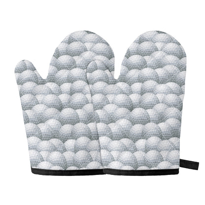 Big Golf Ball Pattern Print Oven Mitts