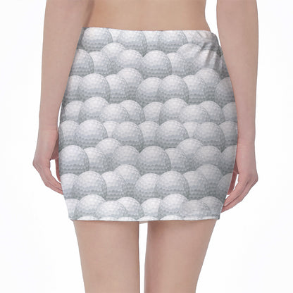 Big Golf Ball Pattern Print Pencil Mini Skirt