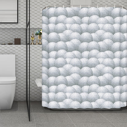 Big Golf Ball Pattern Print Polyester Shower Curtain