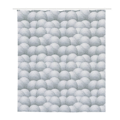 Big Golf Ball Pattern Print Polyester Shower Curtain