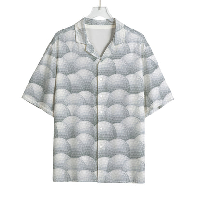 Big Golf Ball Pattern Print Rayon Hawaiian Shirt
