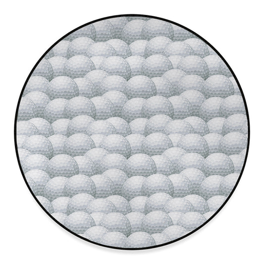 Big Golf Ball Pattern Print Round Floor Mat