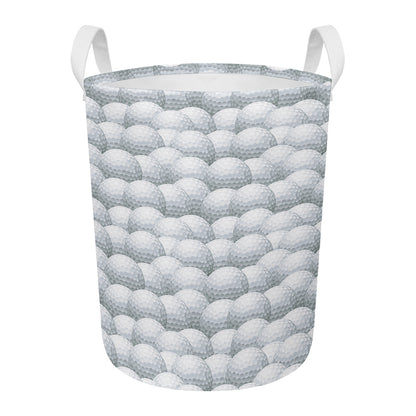 Big Golf Ball Pattern Print Round Laundry Basket