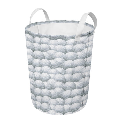 Big Golf Ball Pattern Print Round Laundry Basket