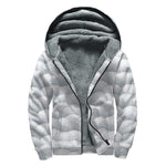 Big Golf Ball Pattern Print Sherpa Lined Zip Up Hoodie