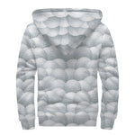 Big Golf Ball Pattern Print Sherpa Lined Zip Up Hoodie