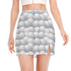 Big Golf Ball Pattern Print Side Slit Mini Skirt