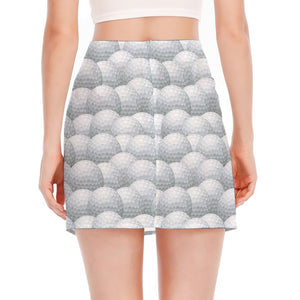 Big Golf Ball Pattern Print Side Slit Mini Skirt