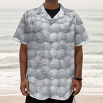 Big Golf Ball Pattern Print Textured Short Sleeve Shirt