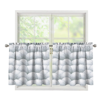 Big Golf Ball Pattern Print Tier Curtains