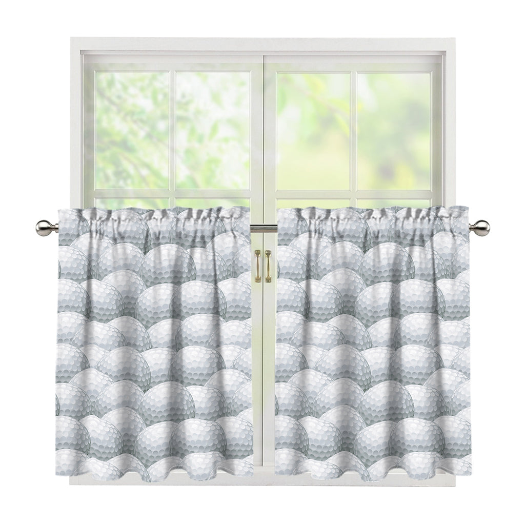 Big Golf Ball Pattern Print Tier Curtains