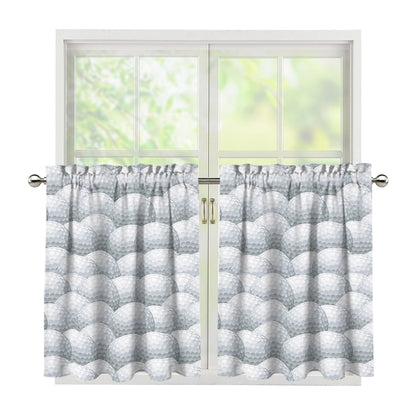 Big Golf Ball Pattern Print Tier Curtains