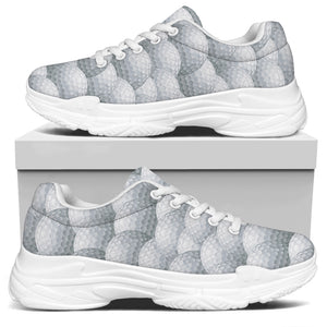 Big Golf Ball Pattern Print White Chunky Shoes