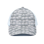 Big Golf Ball Pattern Print White Mesh Trucker Cap