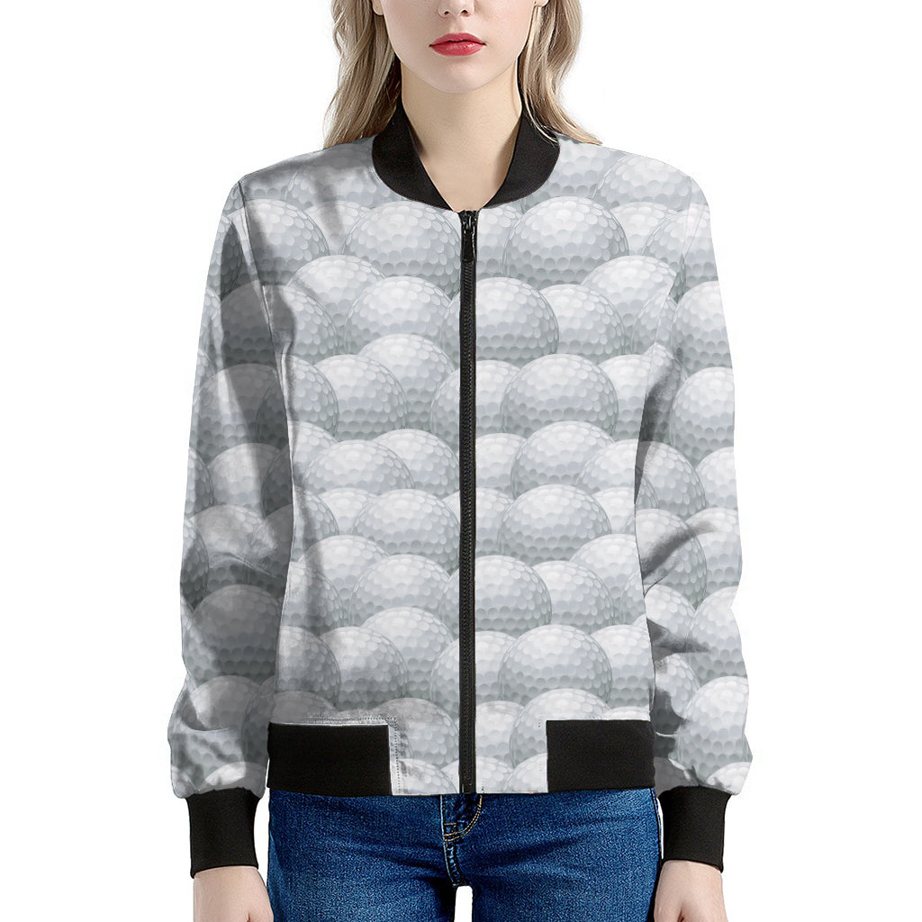 Big Golf Ball Pattern Print Women's Bomber Jacket