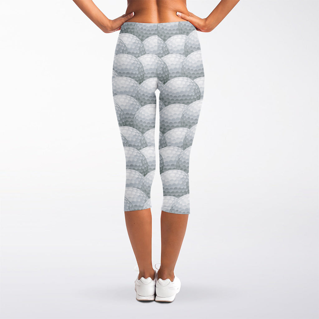 Big Golf Ball Pattern Print Women's Capri Leggings