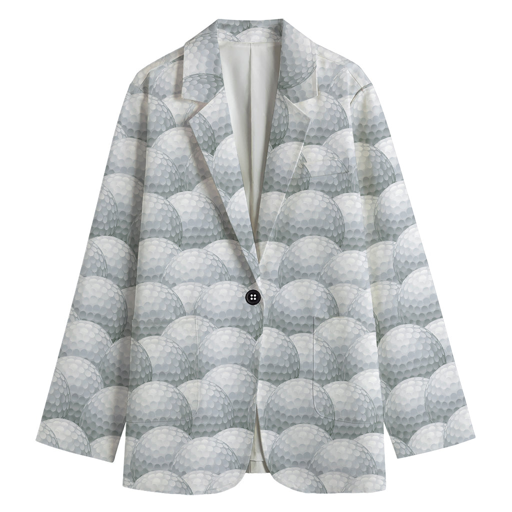 Big Golf Ball Pattern Print Women's Cotton Blazer