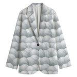 Big Golf Ball Pattern Print Women's Cotton Blazer