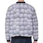 Big Golf Ball Pattern Print Zip Sleeve Bomber Jacket
