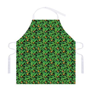 Bird Of Paradise And Palm Leaves Print Adjustable Apron