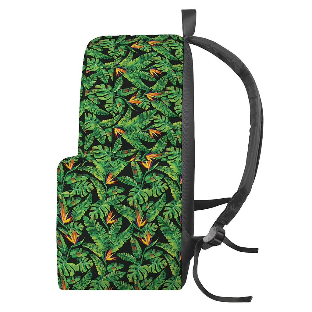 Bird Of Paradise And Palm Leaves Print Backpack