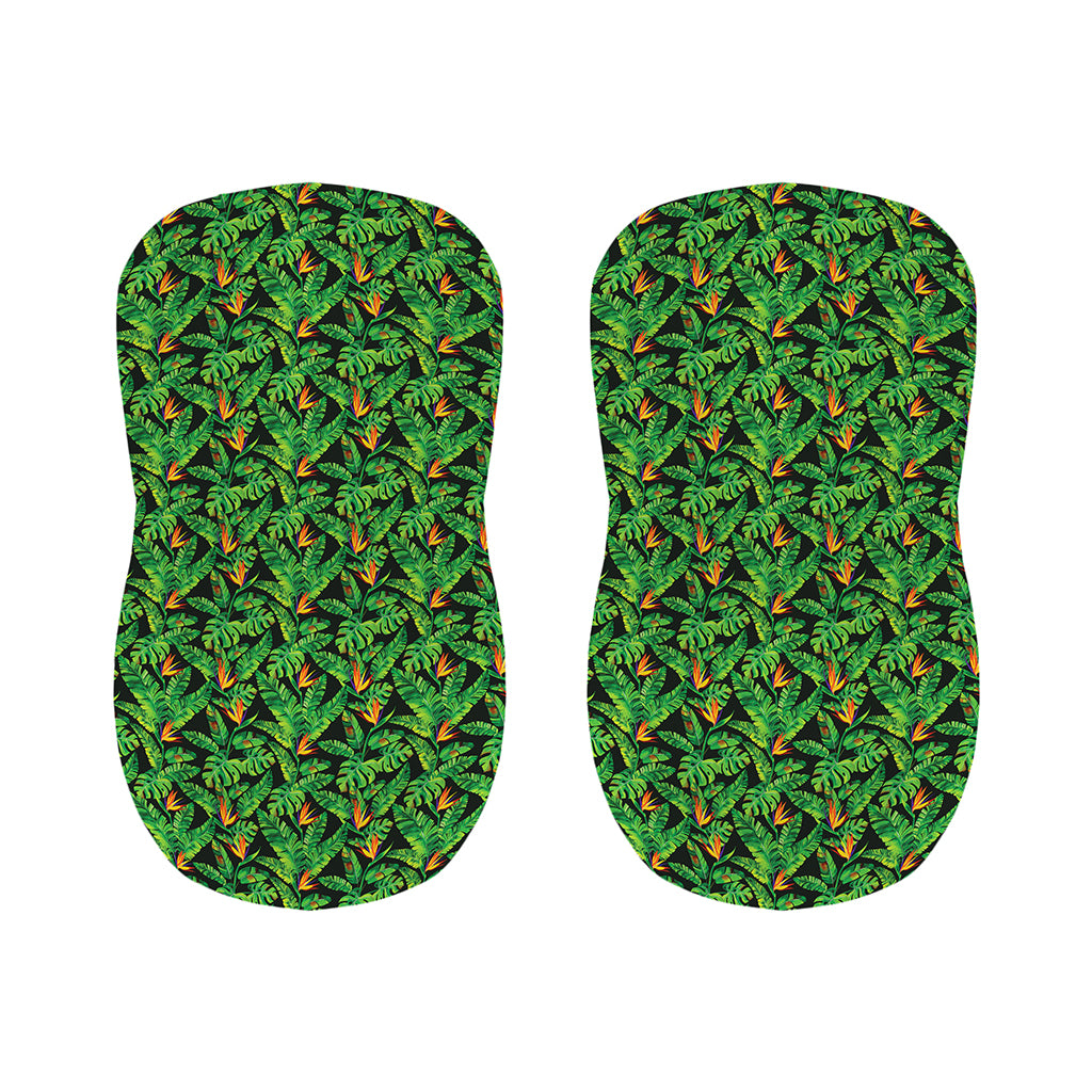 Bird Of Paradise And Palm Leaves Print Bar Stool Covers
