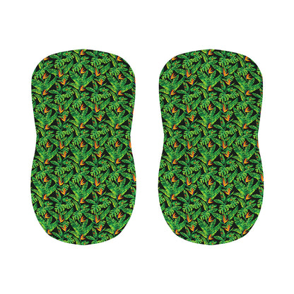 Bird Of Paradise And Palm Leaves Print Bar Stool Covers