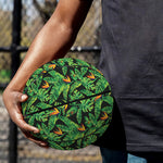 Bird Of Paradise And Palm Leaves Print Basketball